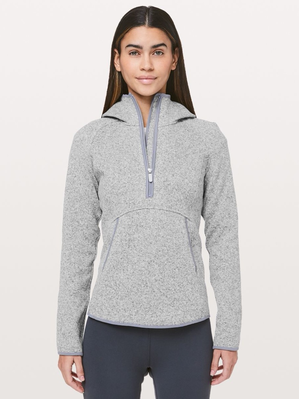 LULULEMON FLEECE & THANK YOU PULLOVER HOODIE GRAY SZ 6